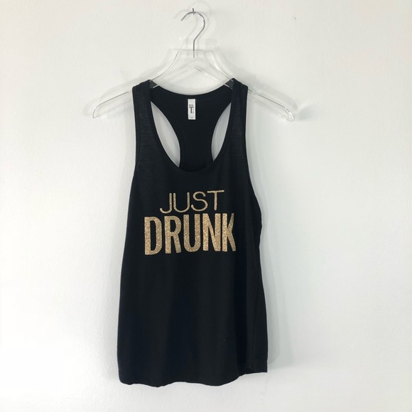 Ideal T Tops - Sunday Funday “Just Drunk” Glitter Racer Tank